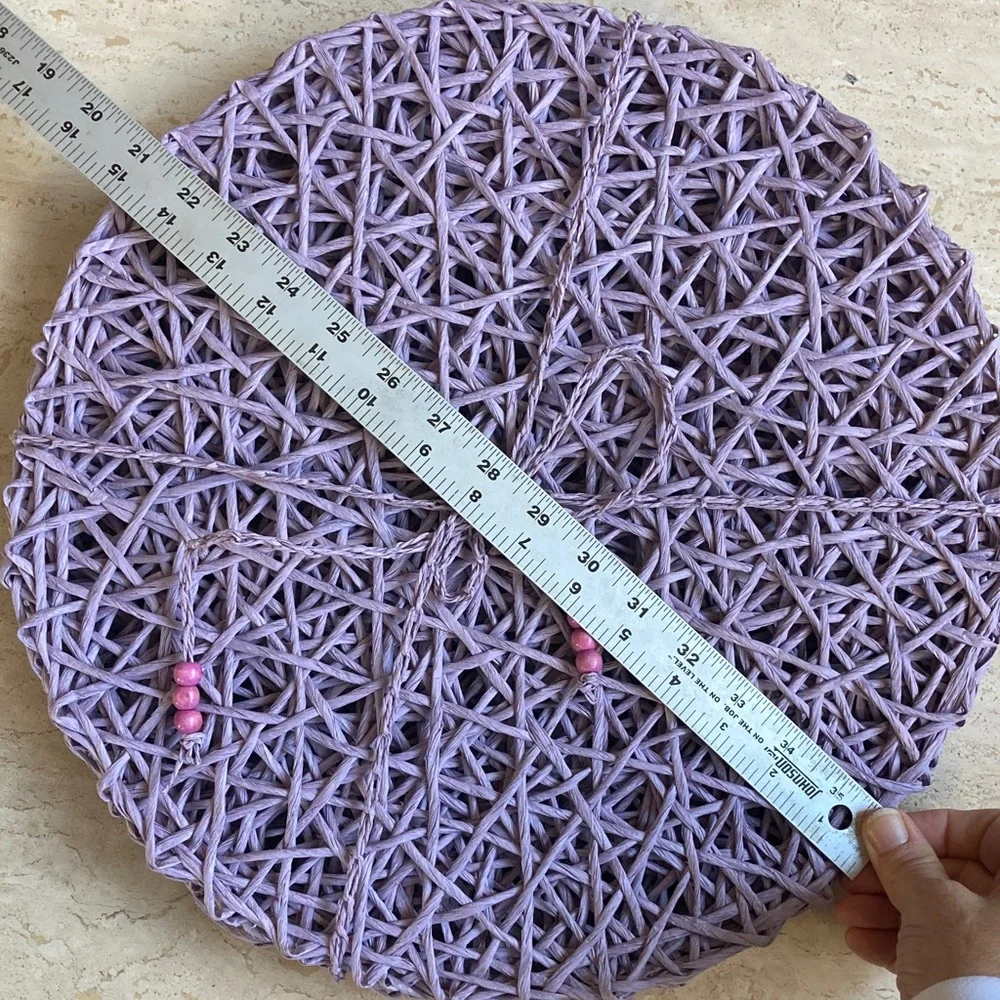 8 Lavender placemats raffia straw